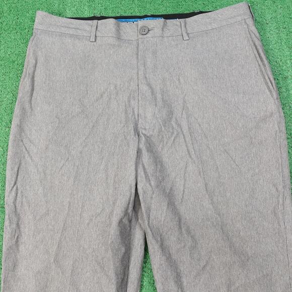 Roundtree & Yorke Performance Pants Mens 36x34 Gray Work Play Polyester - Picture 2 of 9